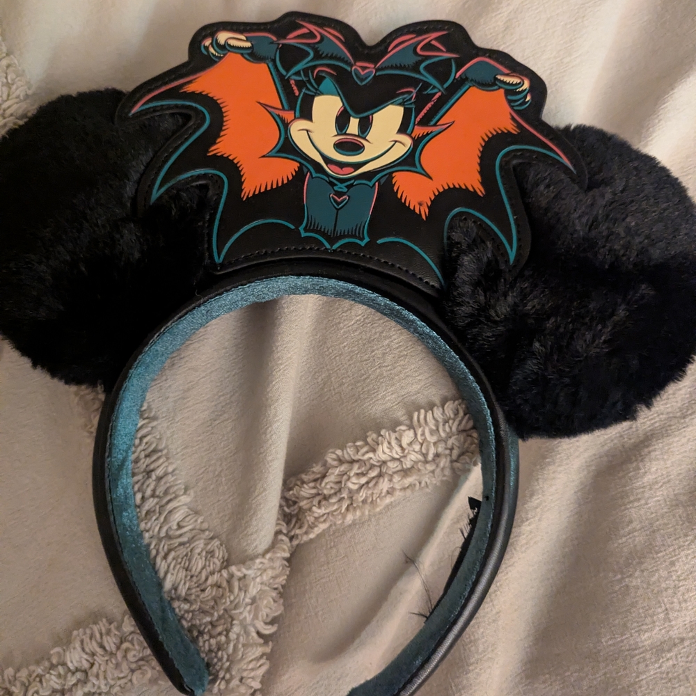 Black and Orange Bat Ears Headband